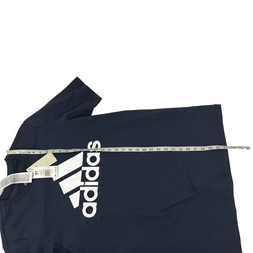 New adidas Mens Big & Tall Size Medium Tall MT T-Shirt Top Navy/White IC9348 NWT